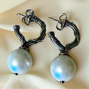 Peter Thomas Roth Sterling Silver And Faux Pearl Earrings
